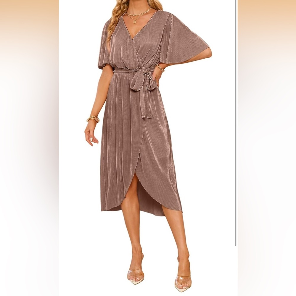 Elegant cocktail faux wrap Dress